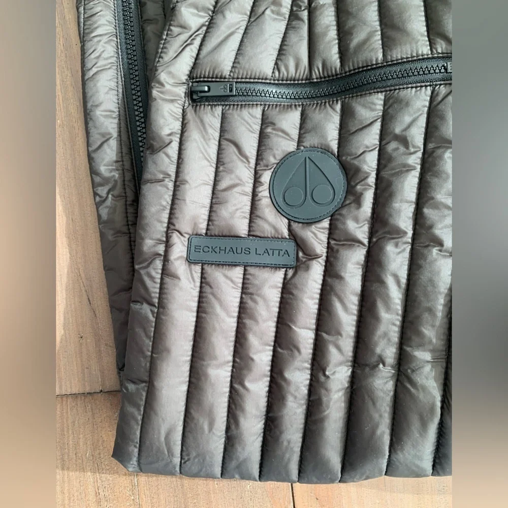 Moose Knuckles X Eckhaus Latta quilted pants in beluga brown NWT